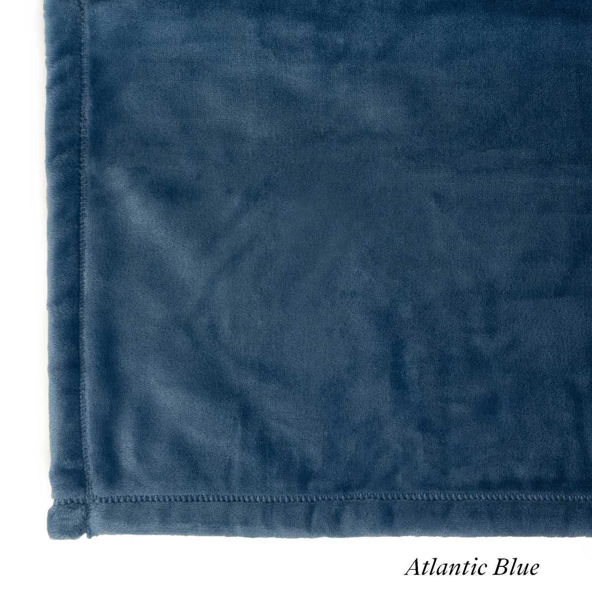 Atlantic Blue Luster Loft Fleece Swatch Luster Loft Blanket &amp; Pillowcase Set - American Blanket Company
