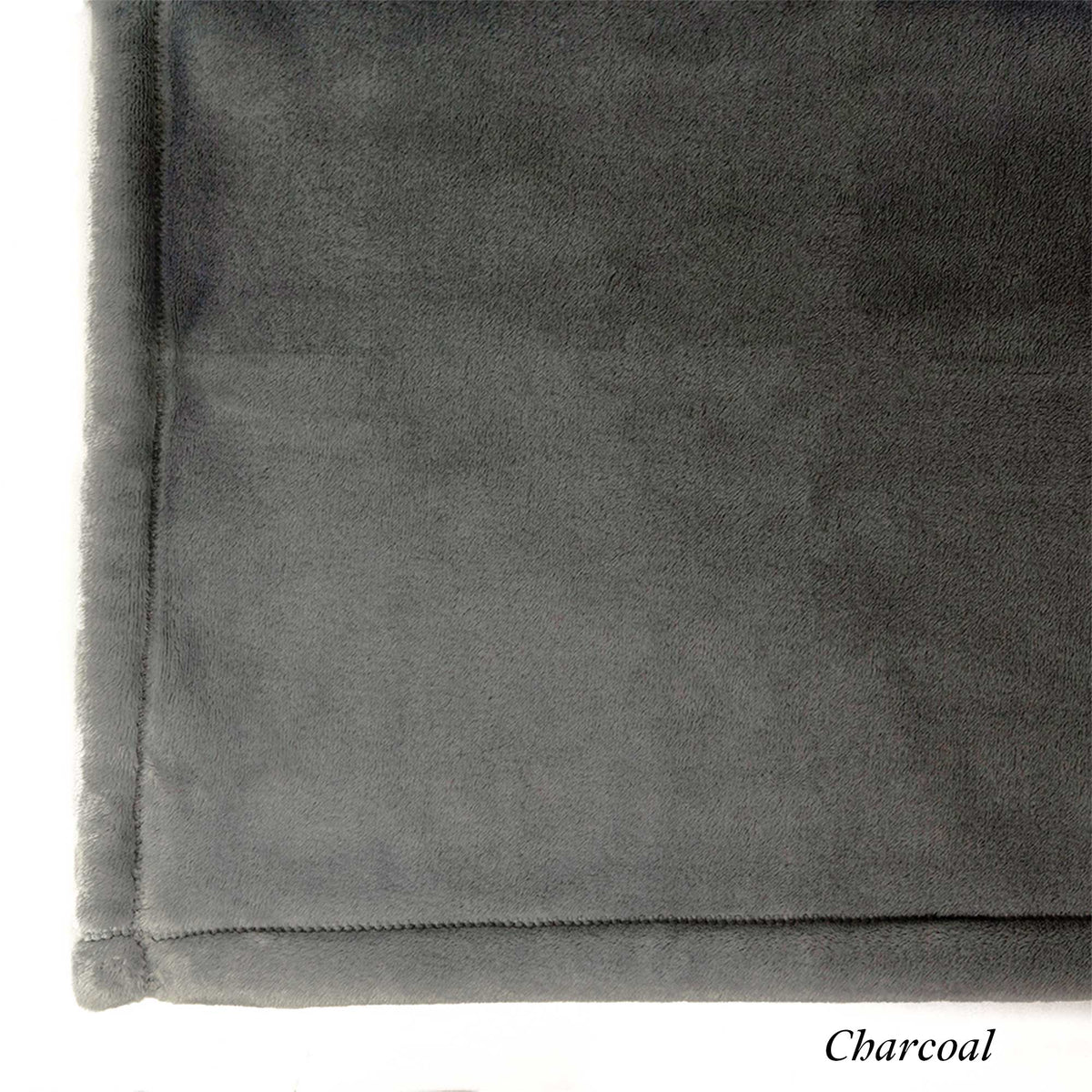 Charcoal Luster Loft Fleece Swatch - Luster Loft Blanket &amp; Pillowcase Set - American Blanket Company