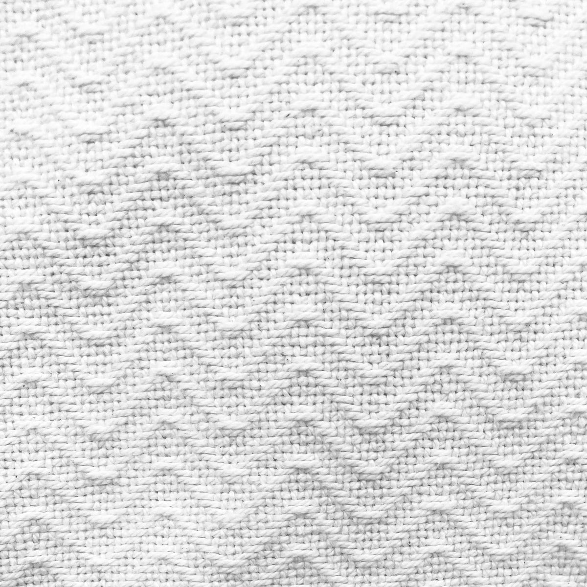 100% Cotton Blanket, Chevron Weave - White - American Blanket Company