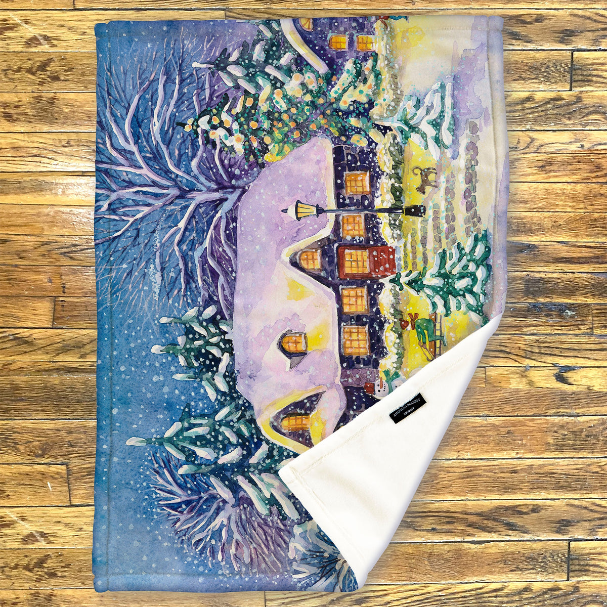 Printed Fleece Throws | Holiday Scene Blankets