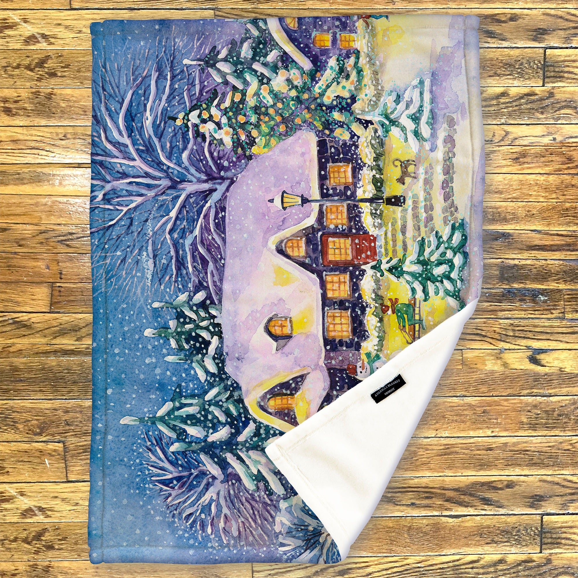 Printed Fleece Throws | Holiday Scene Blankets