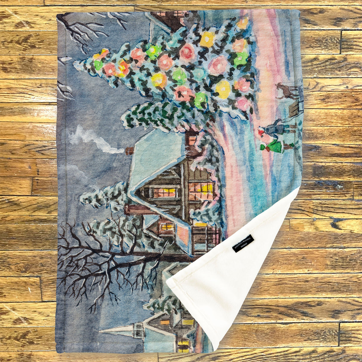 Printed Fleece Throws | Holiday Scene Blankets