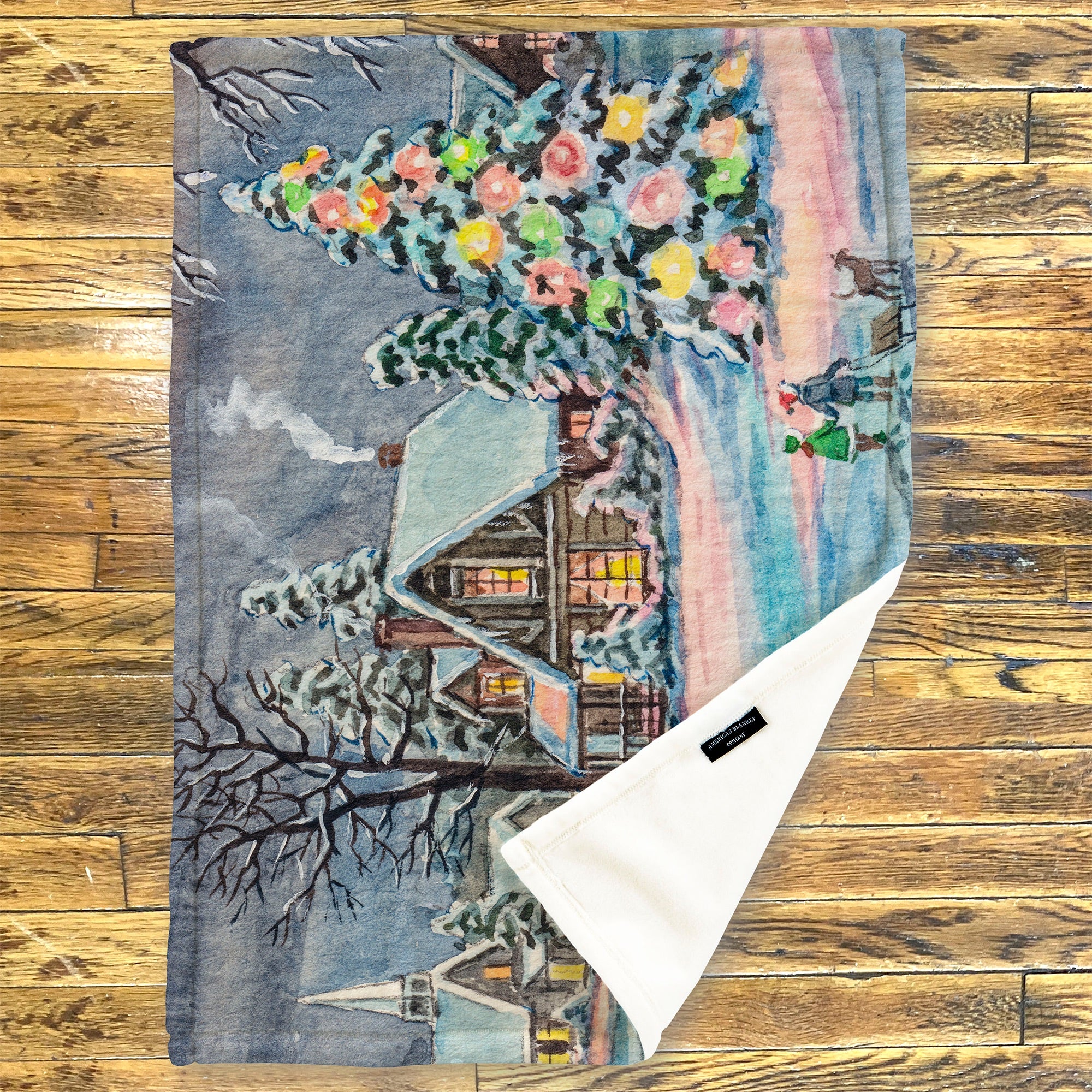 Printed Fleece Throws | Holiday Scene Blankets