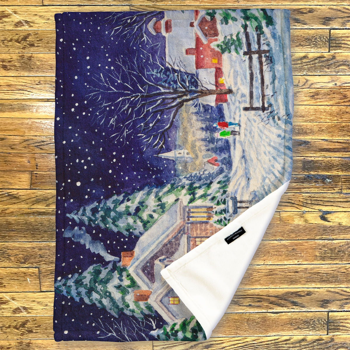 Printed Fleece Throws | Holiday Scene Blankets