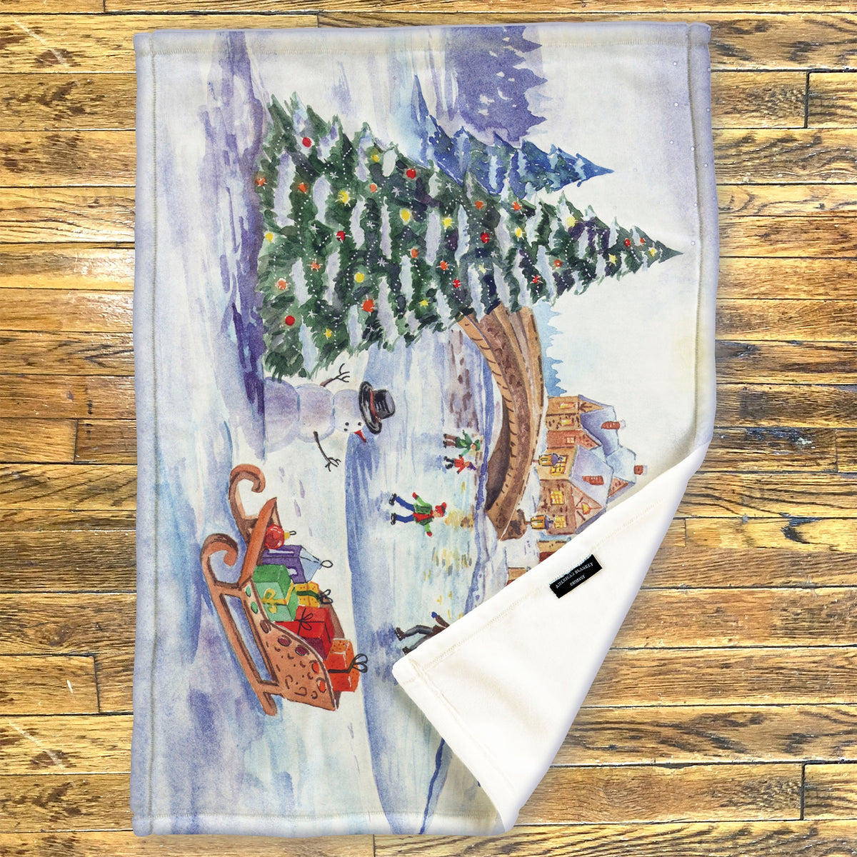 Printed Fleece Throws | Holiday Scene Blankets