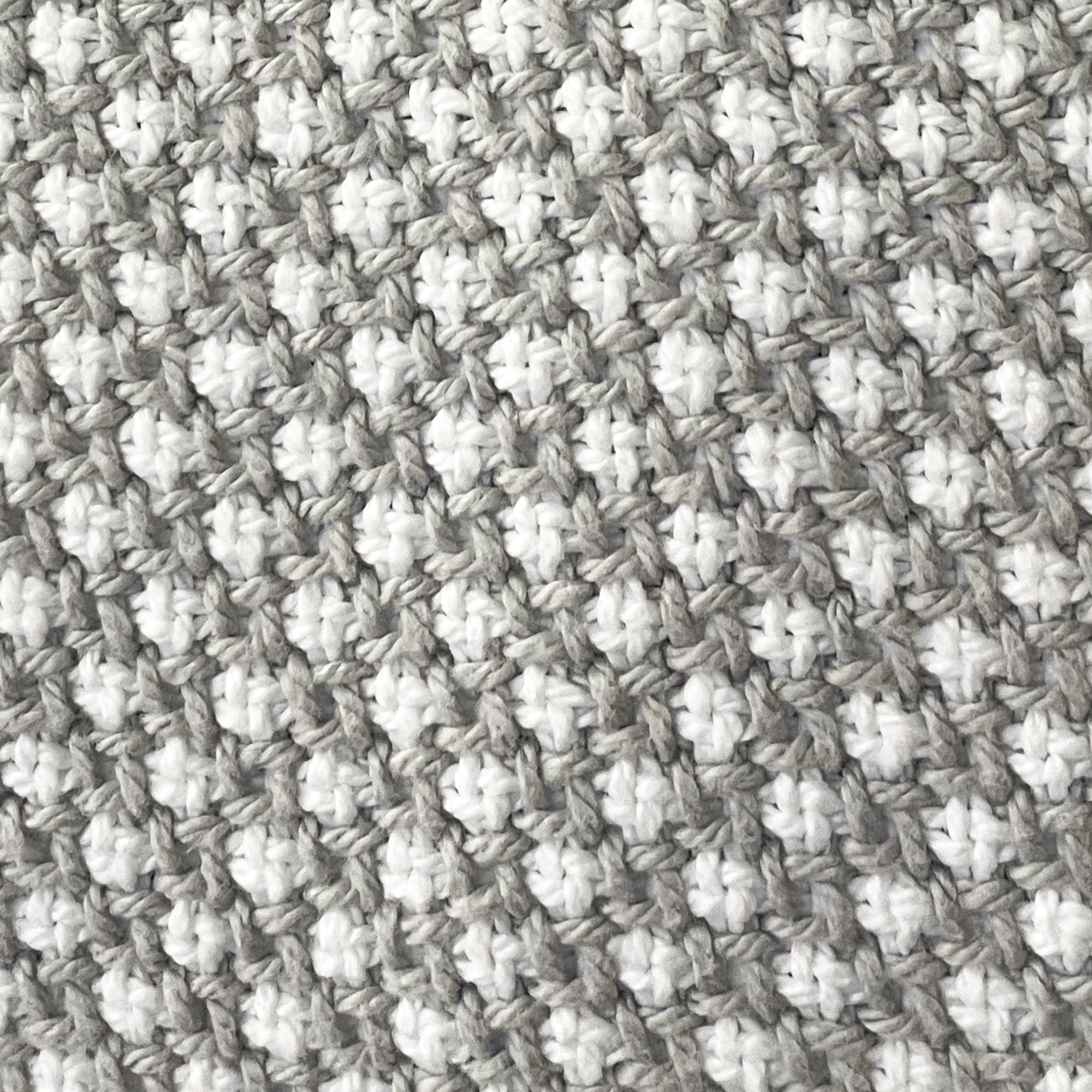 American Blanket Company - Cotton Blanket, 100% Cotton Lattice Weave Blanket - Close up of the gray and white woven pattern