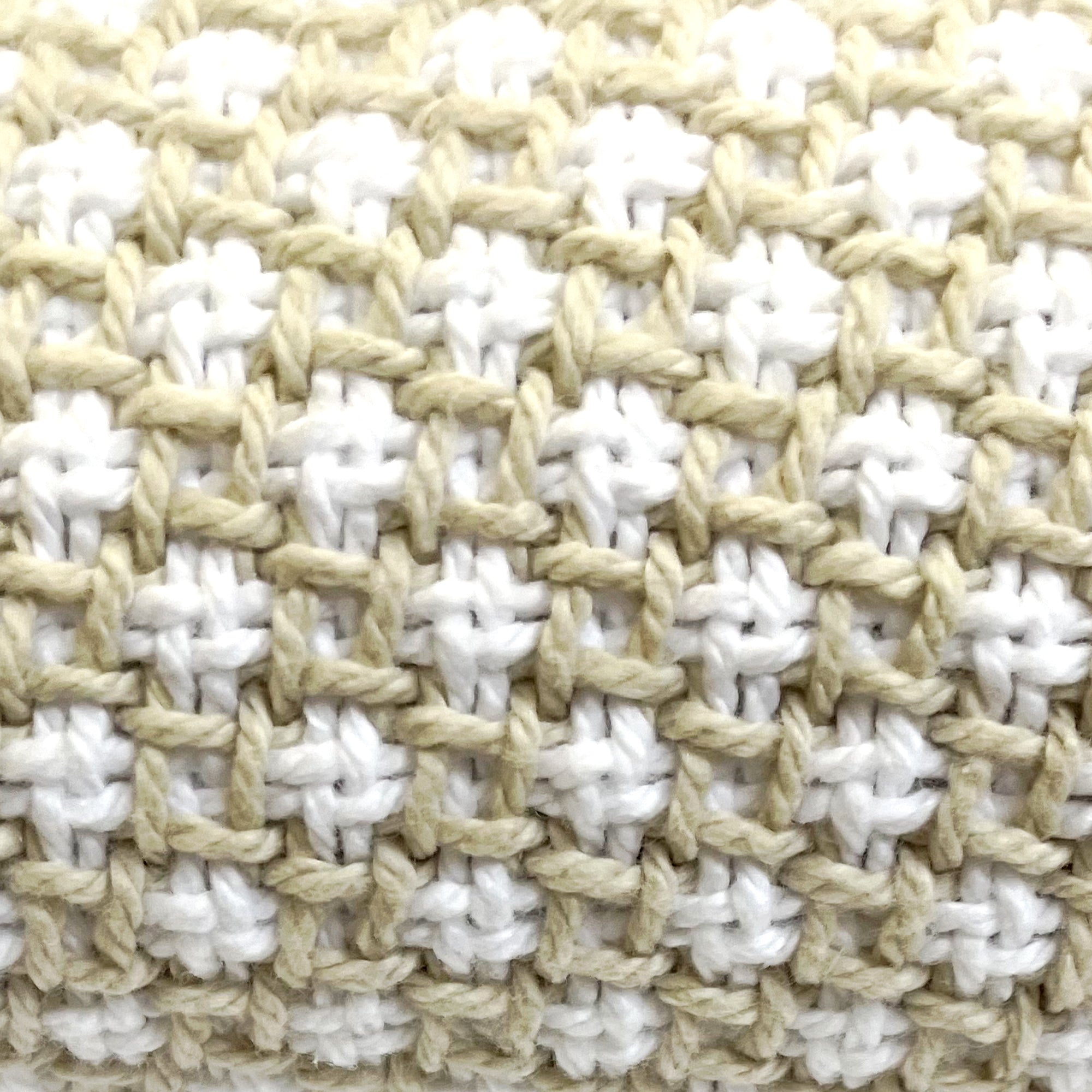 American Blanket Company - Cotton Blanket, 100% Cotton Lattice Weave Blanket - Close up of the natural and white woven pattern