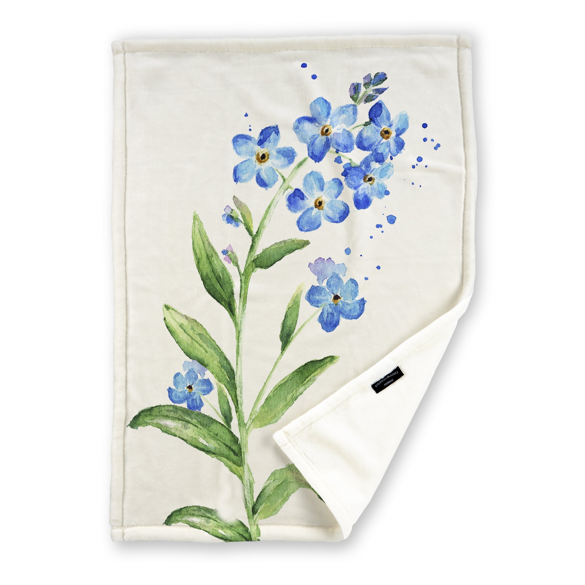 American Blanket Company - Fleece Blanket Printed Forget me not Blanket