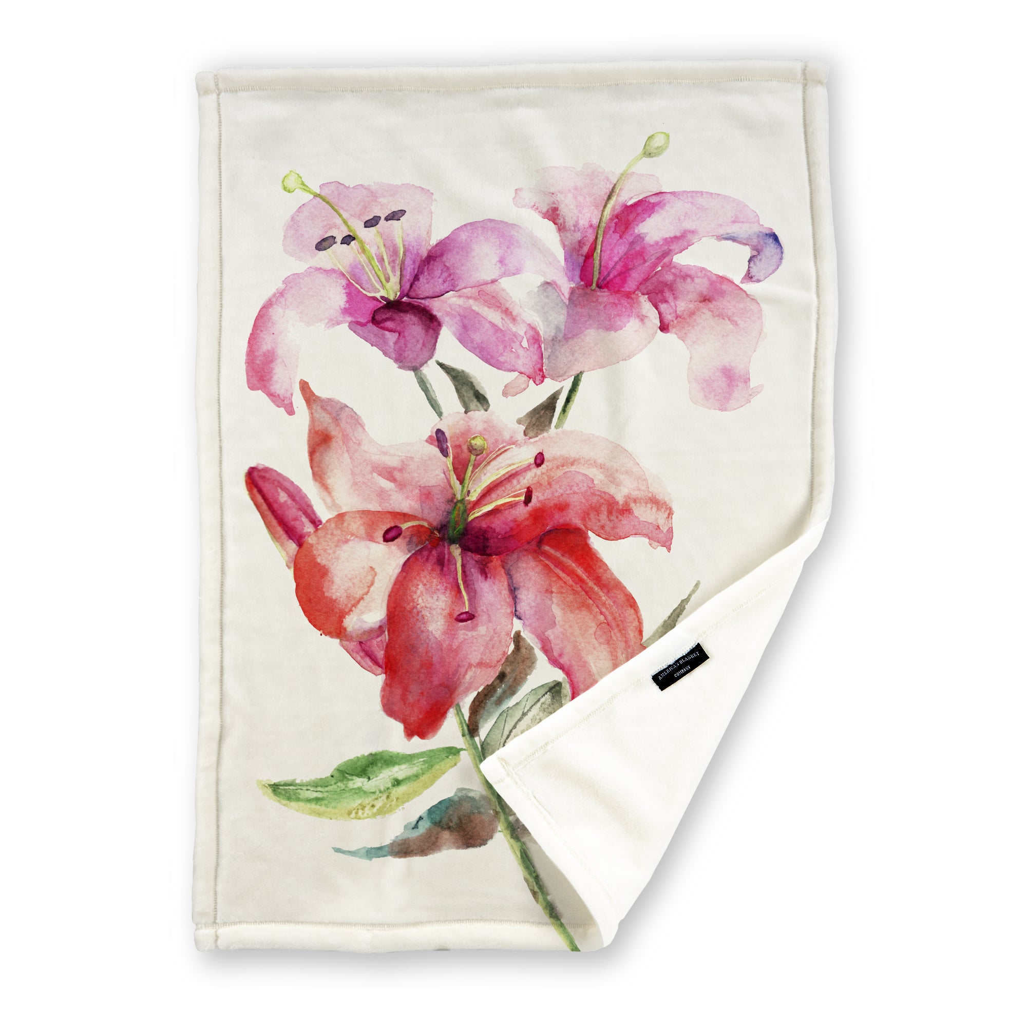 American Blanket Company - Fleece Blanket Printed Amaryllis Blanket