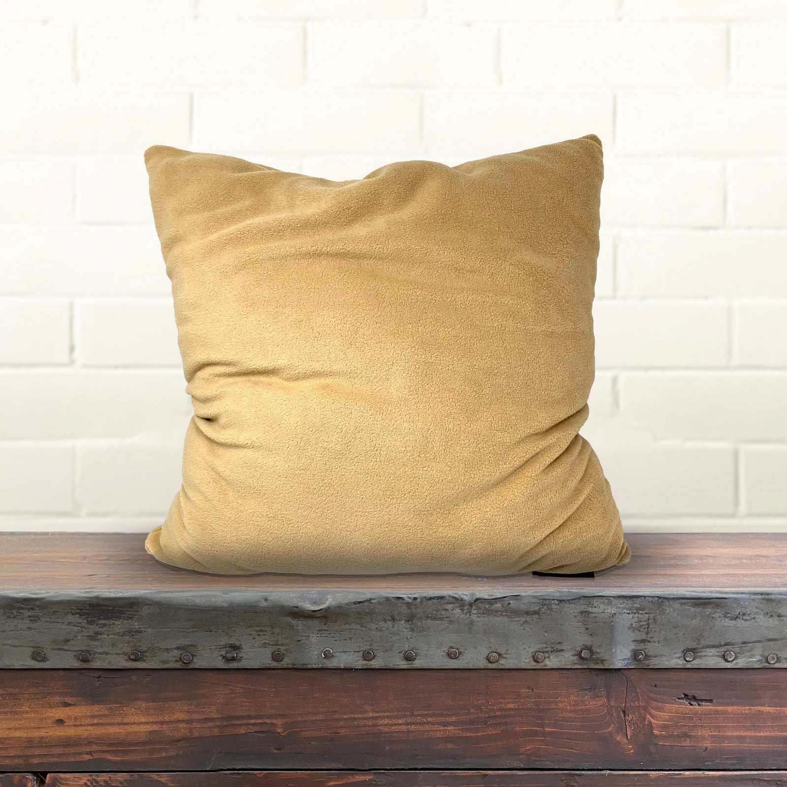 American Blanket Company - Peaceful Touch Throw Pillows - Light Brown Fleece Throw Pillow