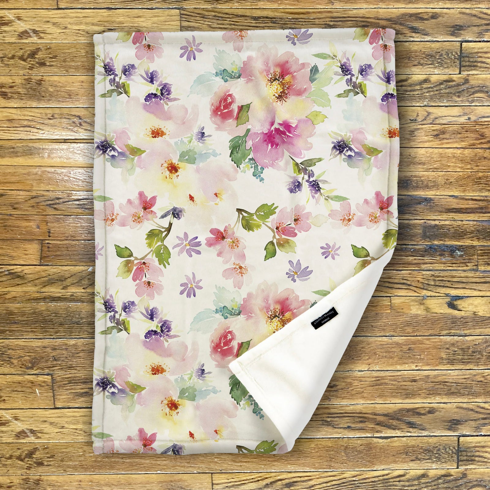 American Blanket Company - Watercolor Floral Printed Fleece Blanket - Flora Printed Throws | Floral Blanket Patterns 