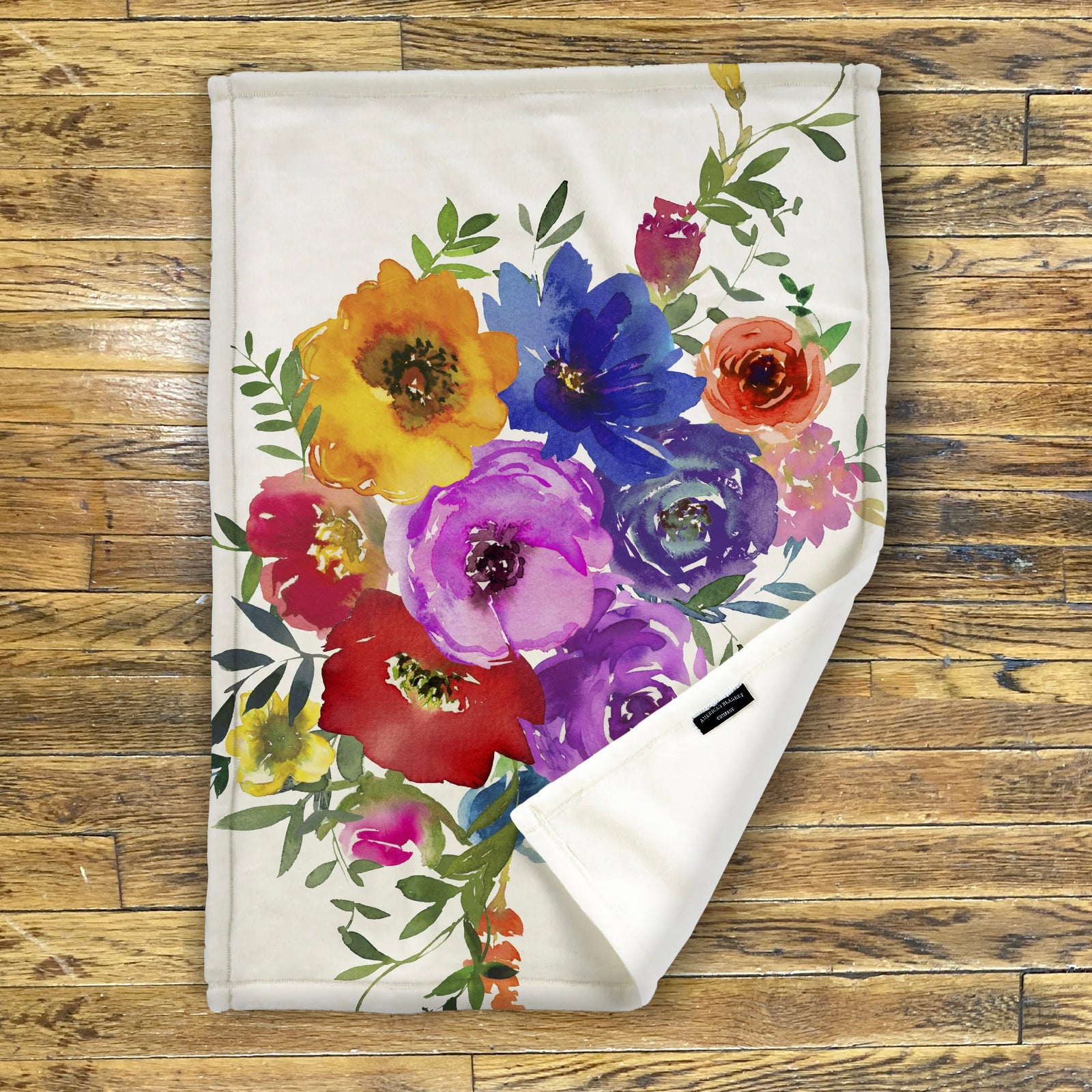 American Blanket Company - Watercolor Bouquet Printed Throws | Flower Blankets - Luster Loft Printed Fleece Blankets