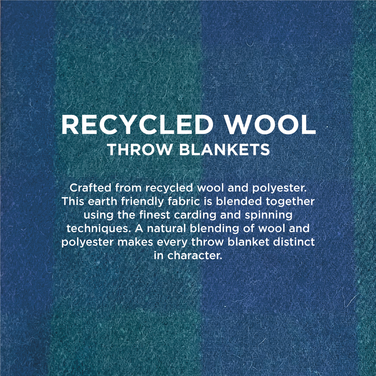 Wool Throw Blanket-Recycled Wool and Polyester Throw Blanket