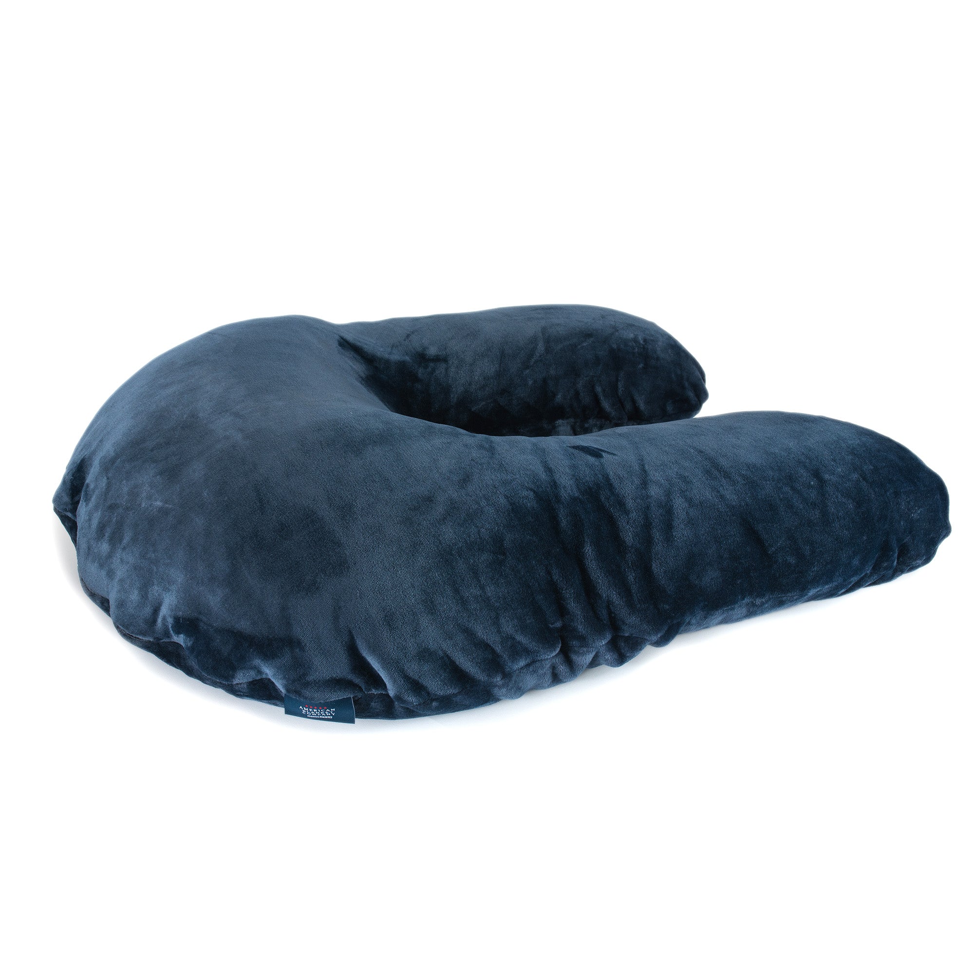 American Blanket Company - Fleece Bolster Pillow - Atlantic Blue Luster Loft Bolster Pillow isolated on a white background Angled