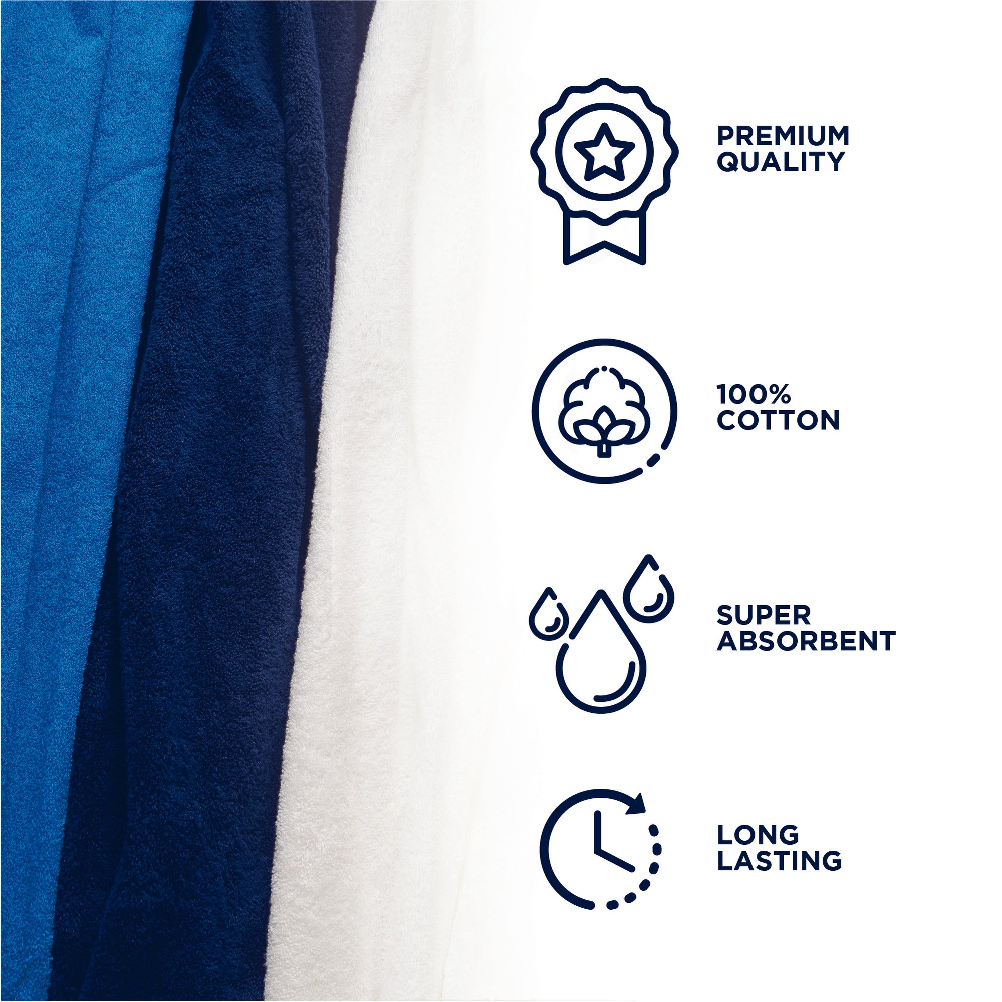 American Blanket Company - 100% Cotton Colorful Cotton Towesl - PREMIUM QUALITY
100%
COTTON
SUPER
ABSORBENT
LONG
LASTING