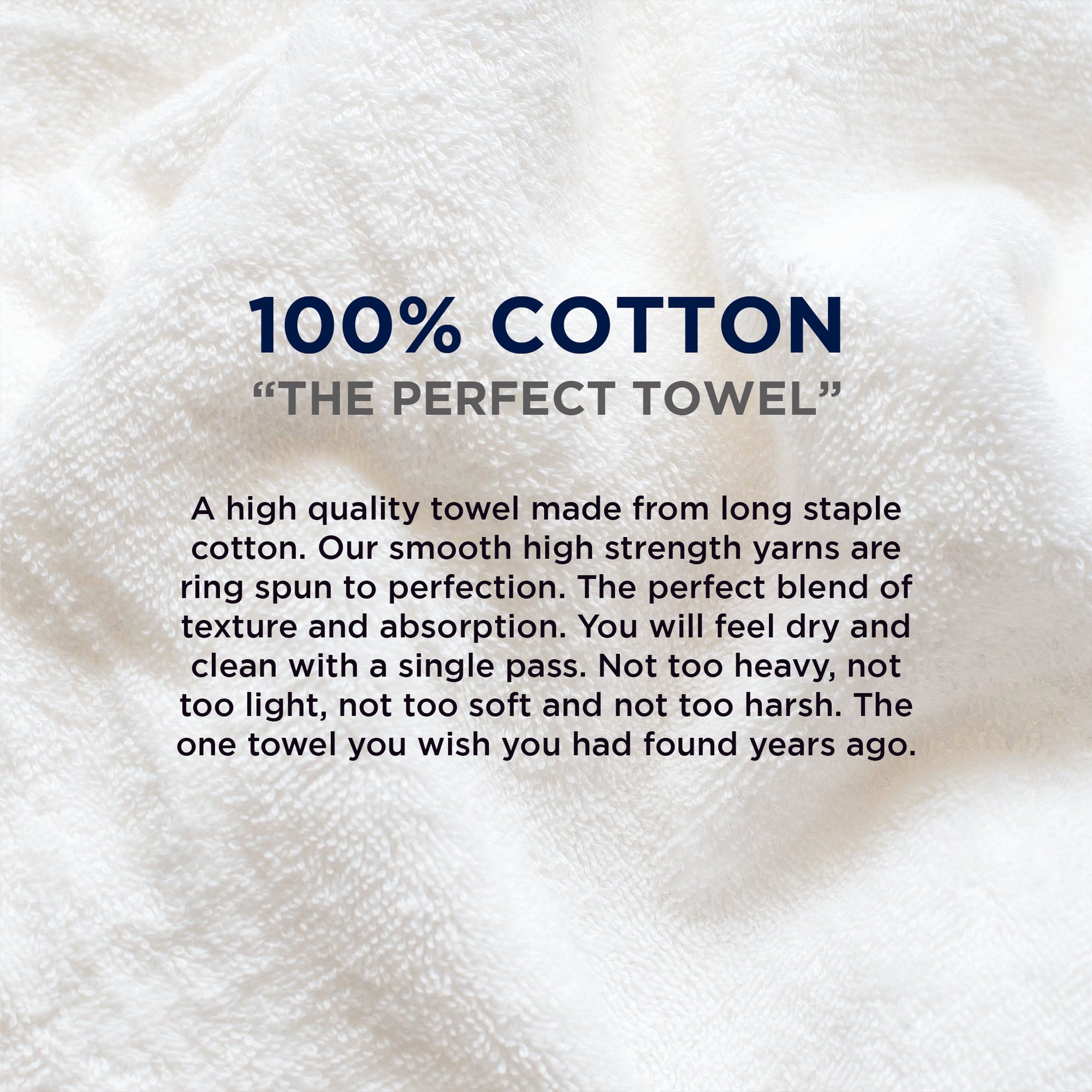 American Blanket Company - 100% Cotton Towels - 100% COTTON
"THE PERFECT TOWEL"
A high quality towel made from long staple cotton. Our smooth high strength yarns are ring spun to perfection. The perfect blend of texture and absorption. You will feel dry and clean with a single pass. Not too heavy, not too light, not too soft and not too harsh. The one towel you wish you had found years ago.