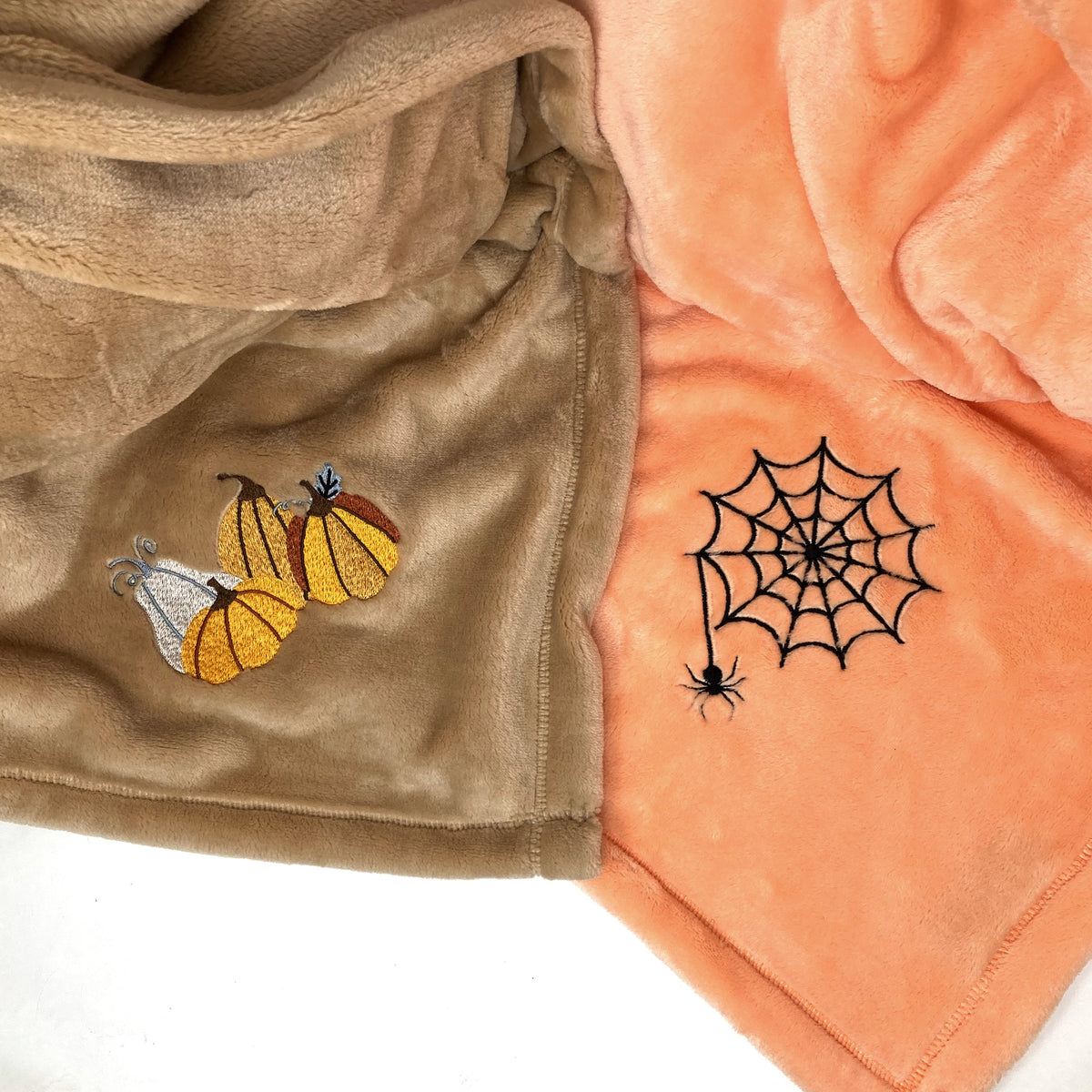 Fall &amp; Halloween Embroidered Blankets- Luster Loft Fleece Blanket
