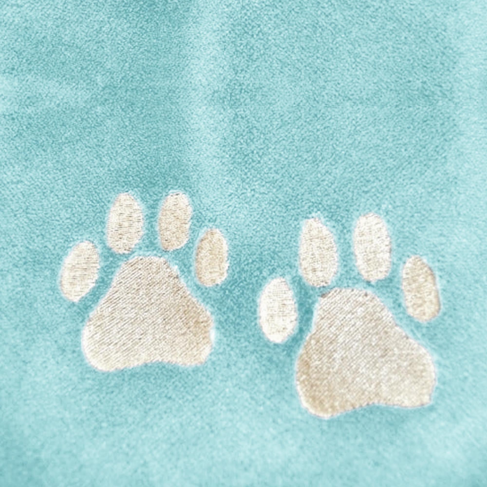American Blanket Company - Peaceful Touch Pet Blankets - Examples of the embroidery of paw prints available from us.