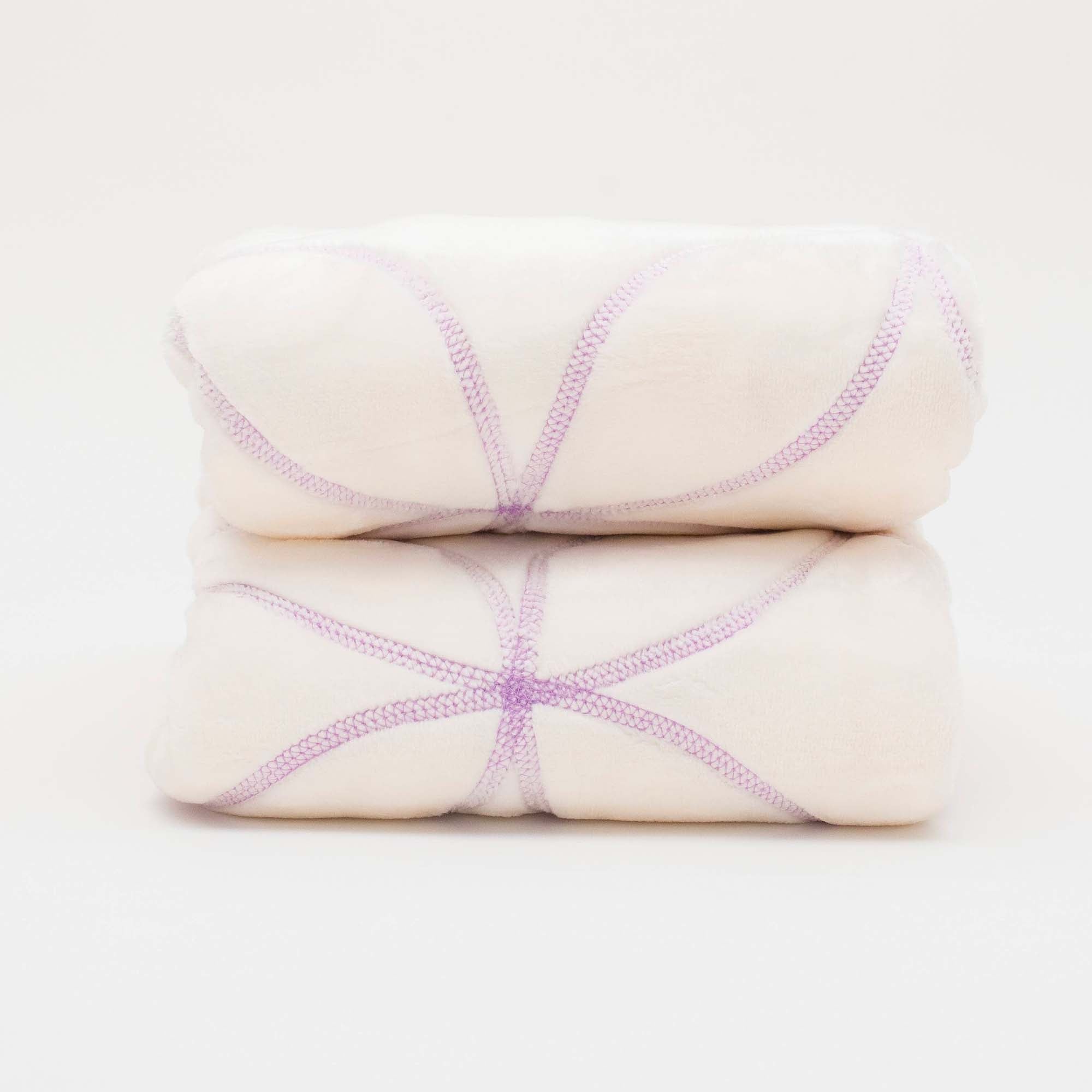 American Blanket Company - Luster Loft Baby Blanket - Gardenia on Luster Loft Fleece stacks of two