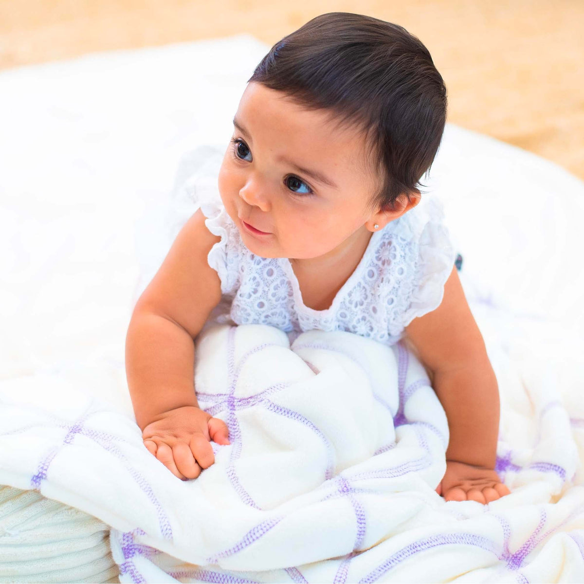 Baby Quilt - Gardenia on Luster Loft Fleece - American Blanket Company
