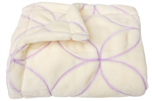 American Blanket Company - Luster Loft Baby Blanket Quilt- Gardenia on Luster Loft Fleece