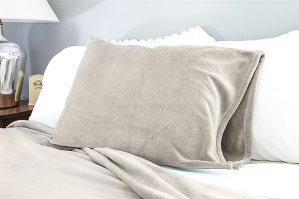 American Blanket Company - Gray Luster Loft Blanket & Pillowcase Set 