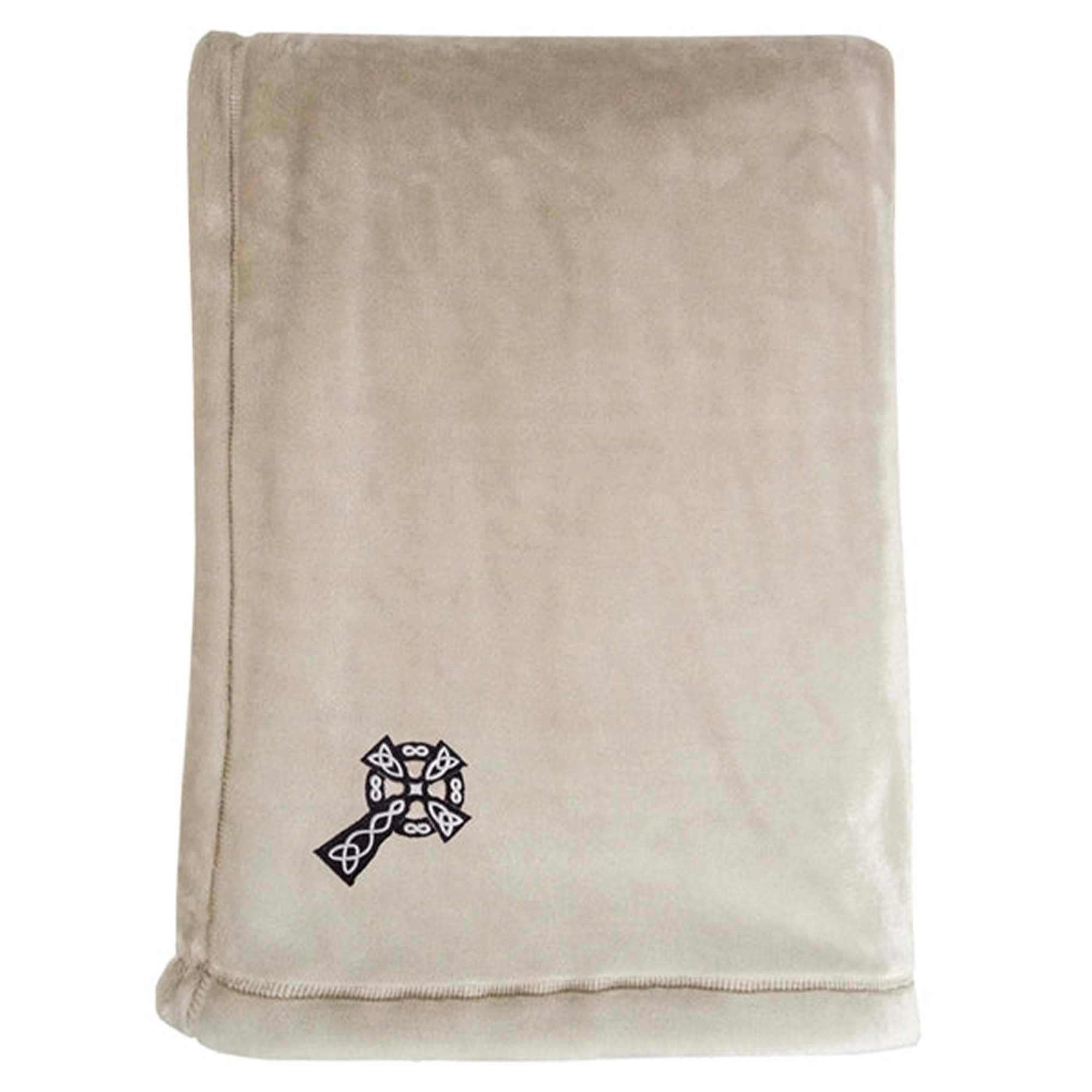 American Blanket Company - Luster Loft Fleece Blanket - irish cross embroidered blanket embroidered Cotton Ball fleece blanket 