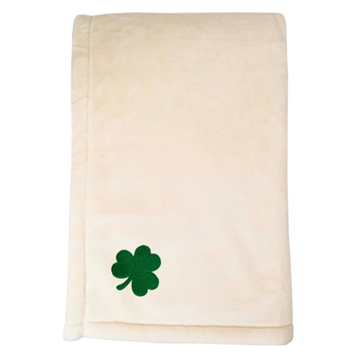 irish shamrock embroidered Cotton Ball fleece blanket - Luster Loft Fleece Blanket - American Blanket Company