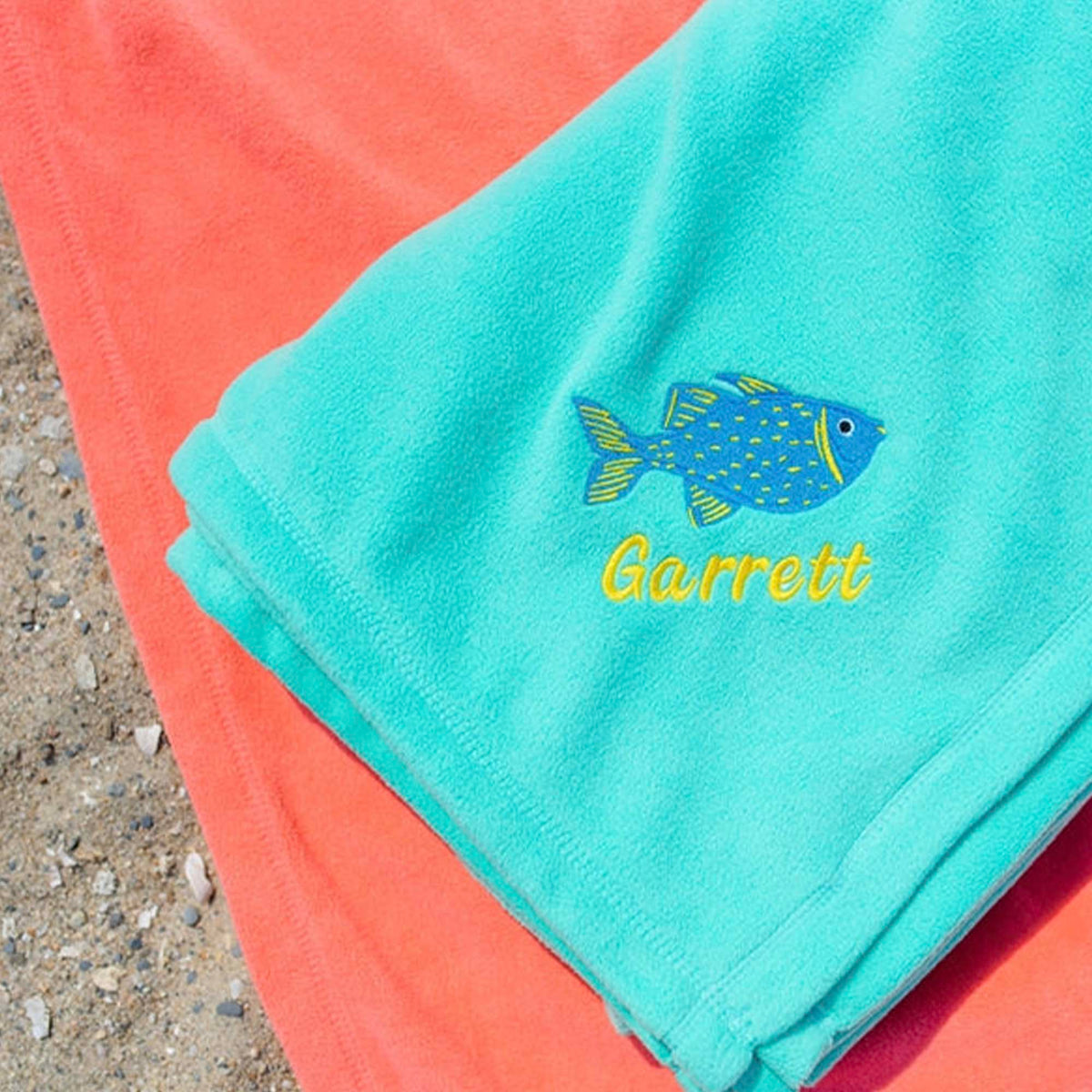embroidered beach blanket