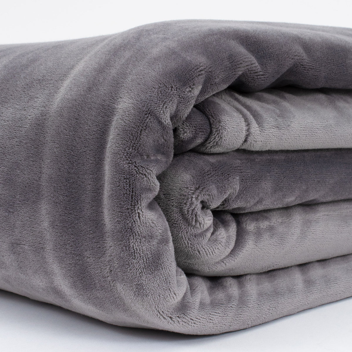 Medium Gray Fleece Blanket Detail Shot -Fleece Blankets - Luster Loft - American Blanket Company