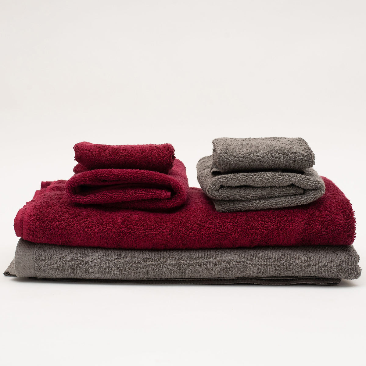Cranberry &amp; Gray - Colorful 100% Cotton Towels - American Blanket Company