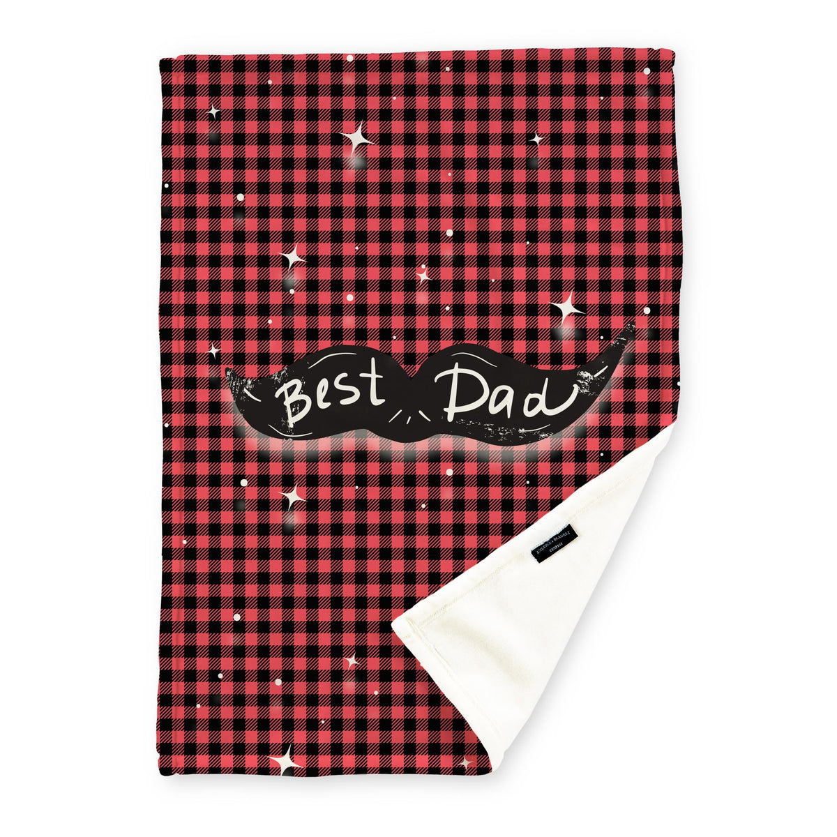 best dad plaid - printed blanket - Luster Loft Fleece Blanket - Printed Blanket - American Blanket Company