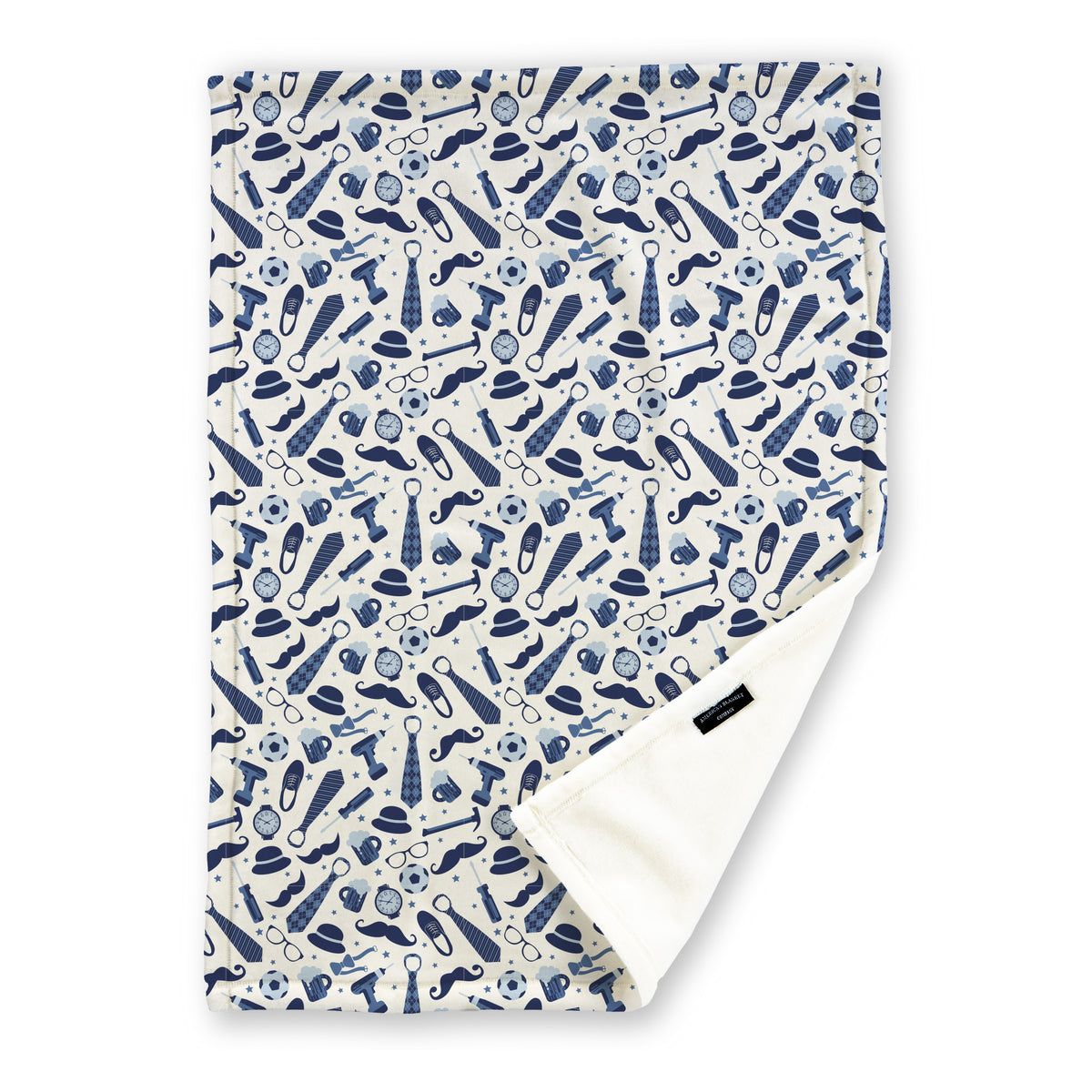 blue dad print blanket printed blanket - Luster Loft Fleece Blanket - Printed Blanket - American Blanket Company