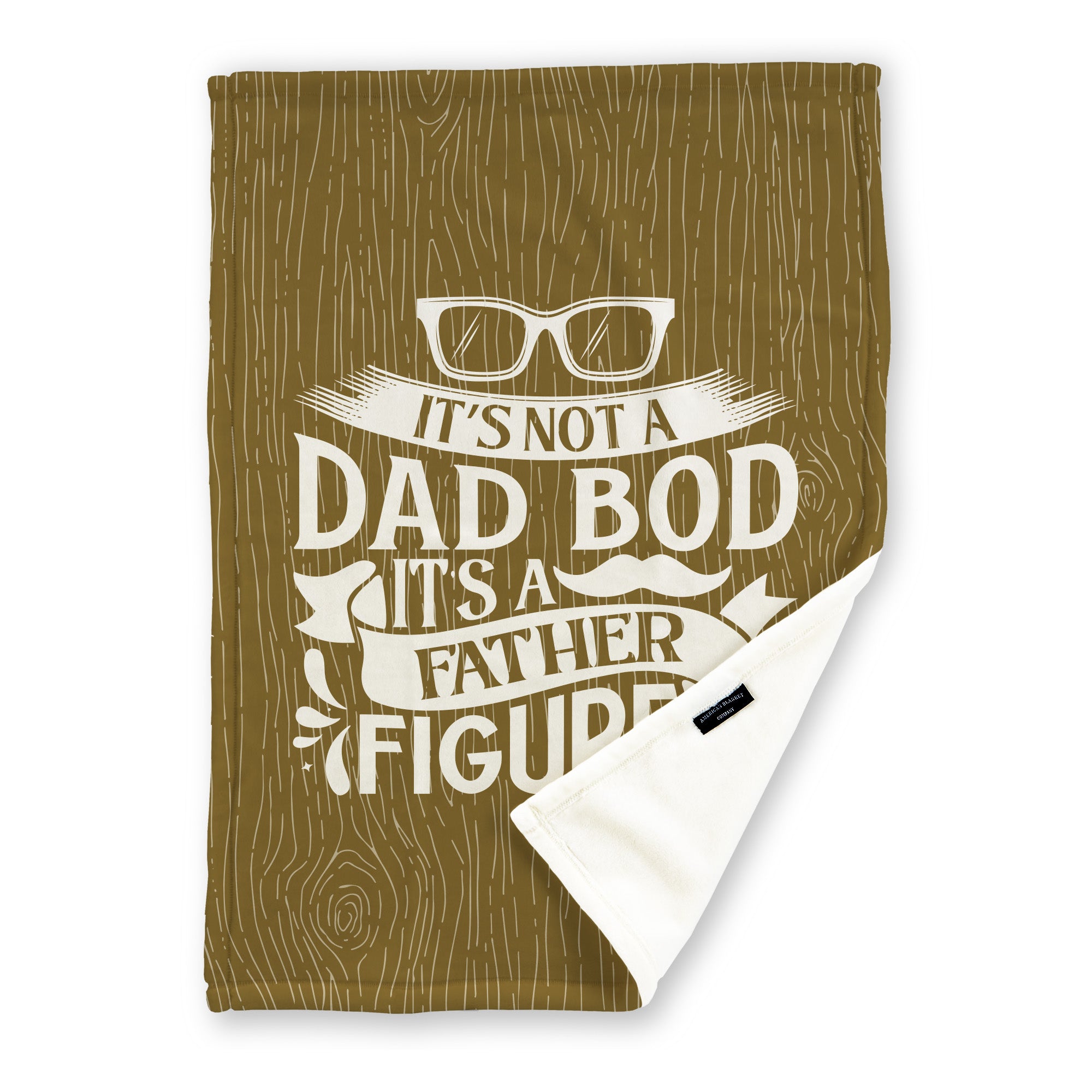 "It's not a dad bod it's a father figure" - Luster Loft Fleece Blanket - Printed Blanket - American Blanket Company