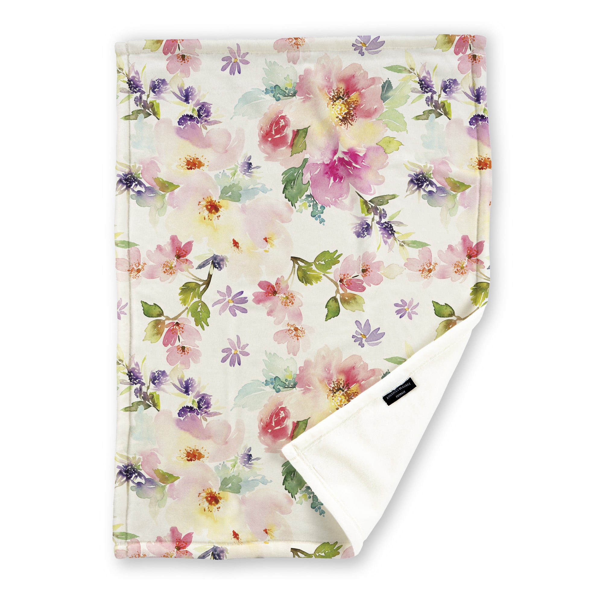 Watercolor Floral Printed Fleece Blanket - Flora Printed Throws | Floral Blanket Patterns - American Blanket Company