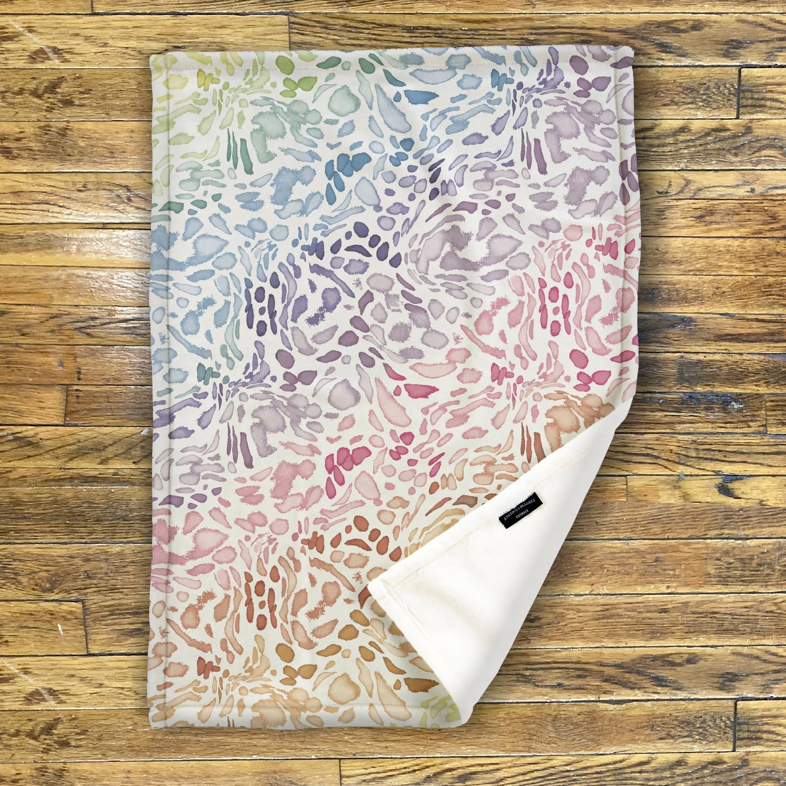 American Blanket Company - Luster Loft Fleece Printed Throw Blankets - Printed Rainbow Leopard Print