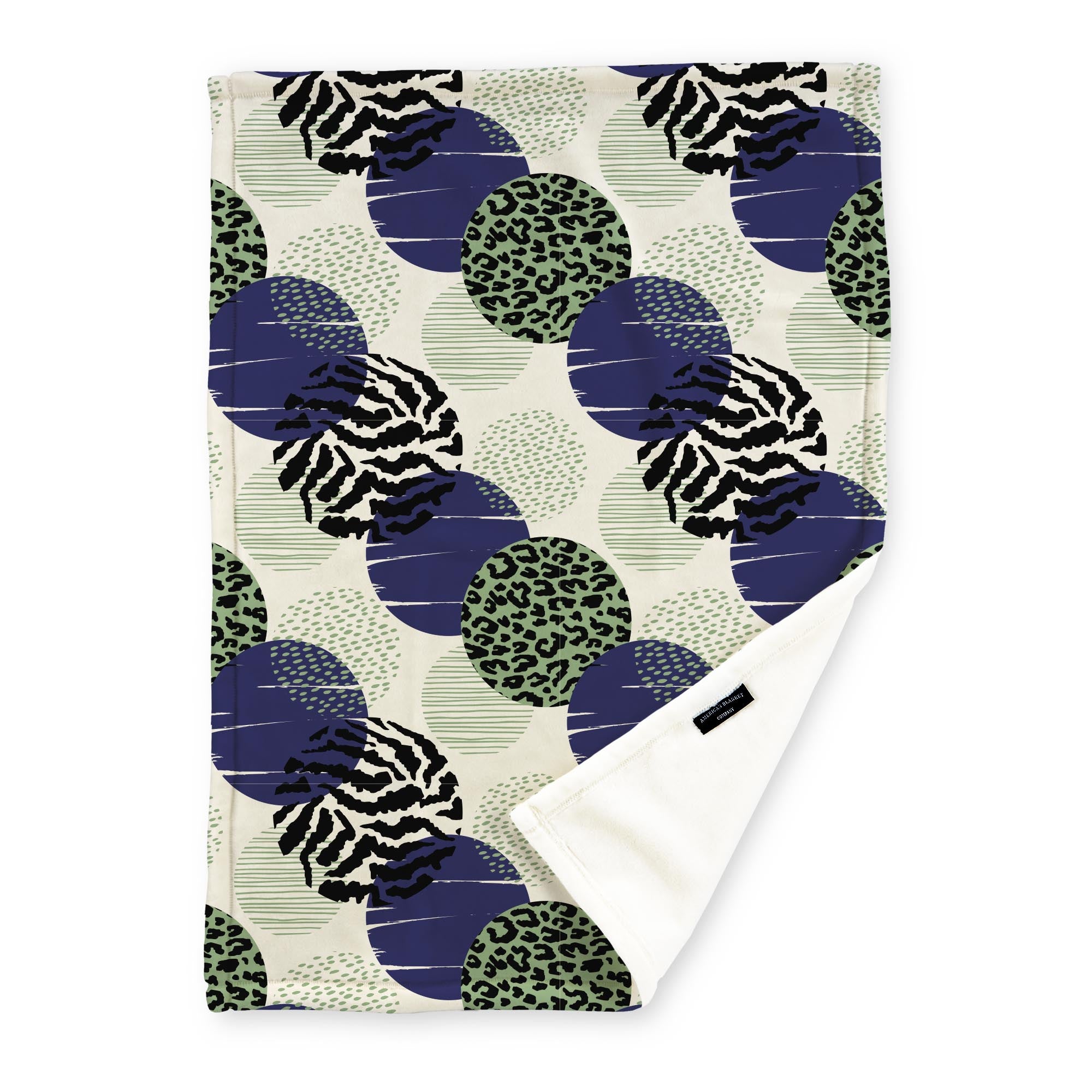 American Blanket Company - Luster Loft Fleece Printed Throw Blankets - Printed Multi-pattern green Print