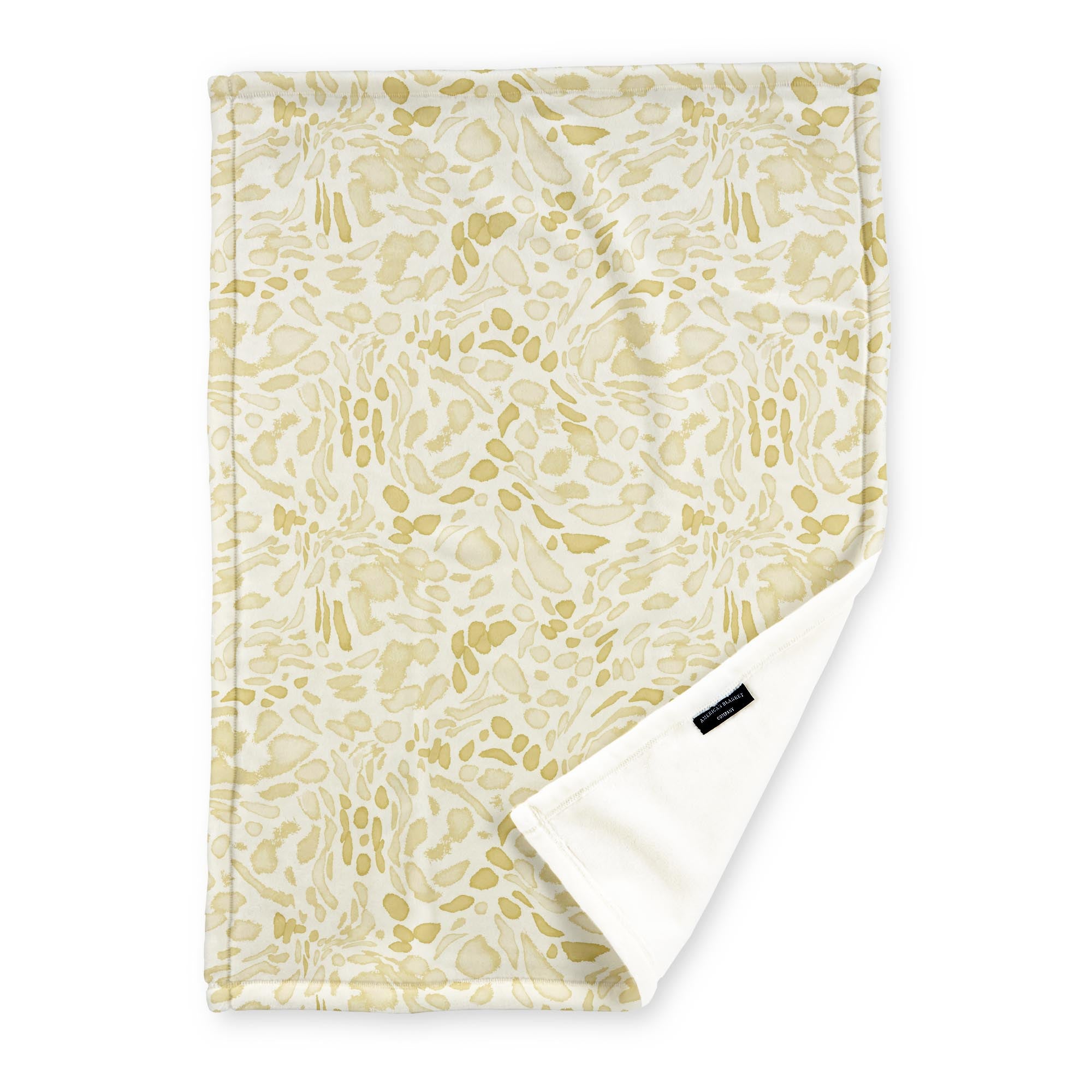American Blanket Company - Luster Loft Fleece Printed Throw Blankets - Printed yellow Leopard Print