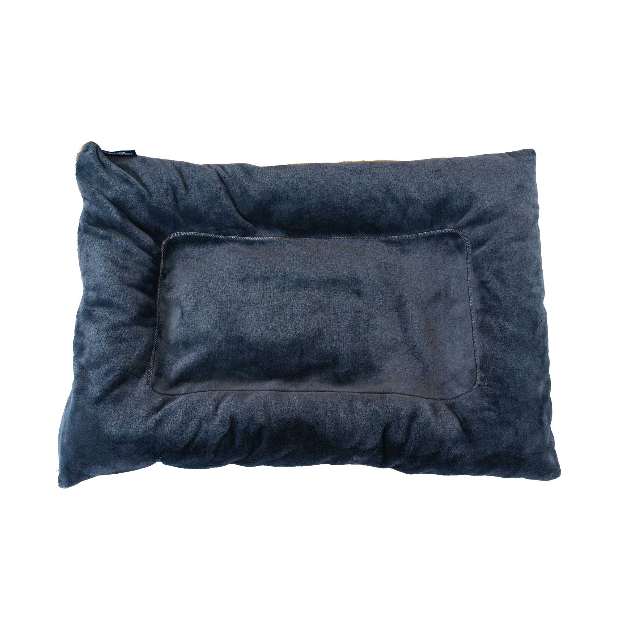American Blanket Company - Luster Loft Fleece Pet Bed Lounger - overhead shot of patriot blue luster loft lounger