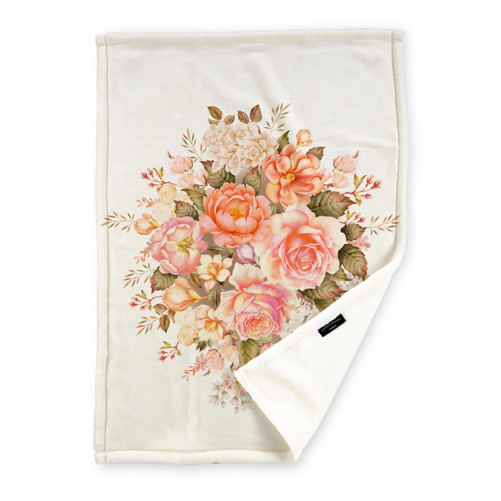American Blanket Company - Watercolor Bouquet Printed Throws | Flower Blankets - Luster Loft Printed Fleece Blankets