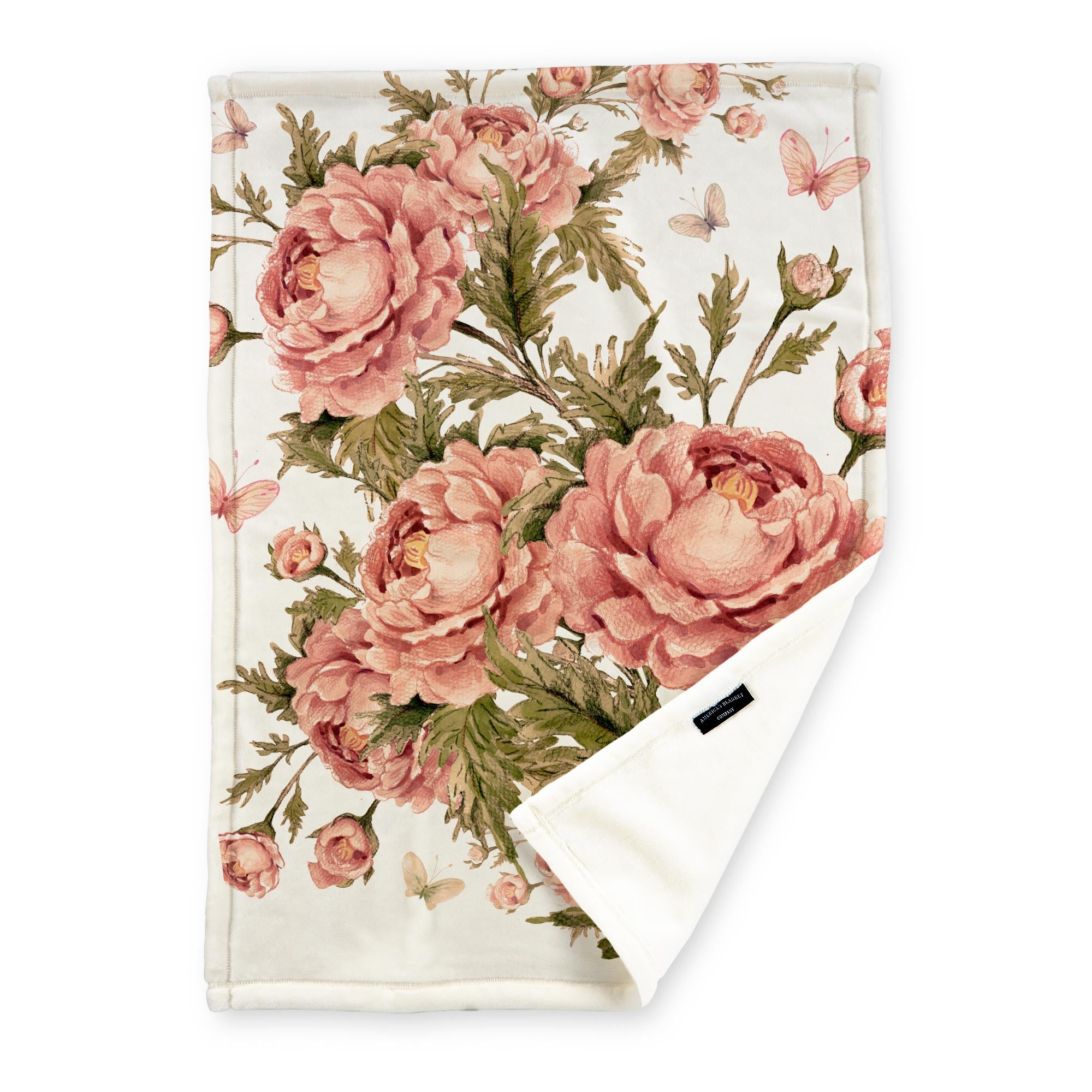 American Blanket Company - Watercolor Bouquet Printed Throws | Flower Blankets - Luster Loft Printed Fleece Blankets