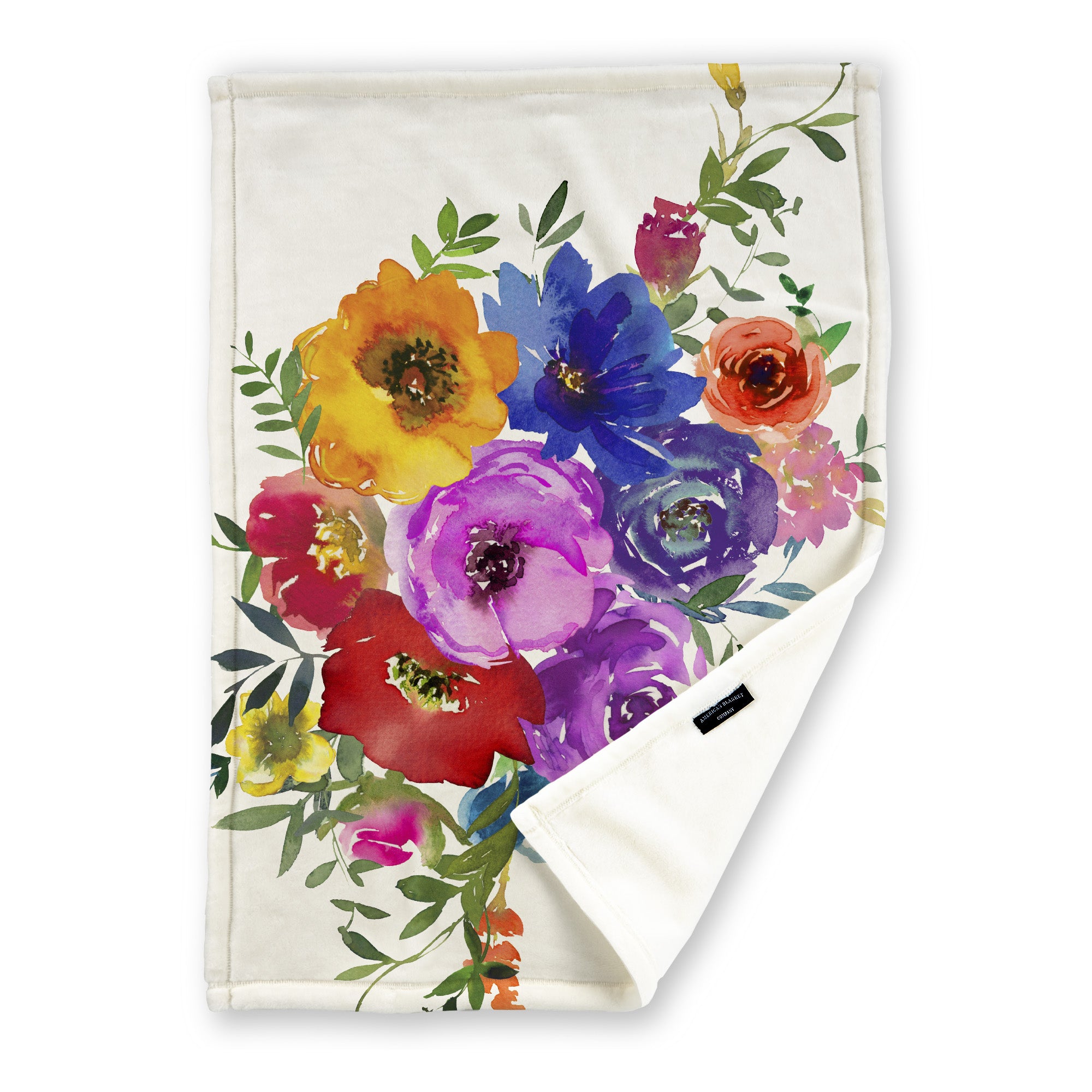 Watercolor Printed Throws Floral Watercolor Patterns, American